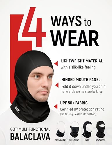 UPF 50+ Balaclava Ski Mask for Men Women - UV Face Mask Motorcycle Shiesty | Windproof, Breathable, Hinge Design, Full & Half Face Coverage, Fits Under Helmet, Snowboarding, Skiing - color: Black Flag