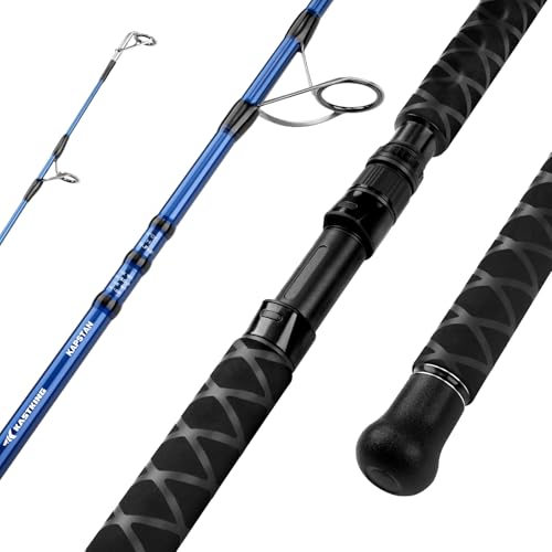 KastKing Kapstan Saltwater Spinning Rod, Boat & Surf Fishing Rod, Lightweight S-Curve Graphite Blanks, Stainless-Steel Double-Foot Guides, Aluminum/Graphite Locking Reel Seat, 2-Piece PTS Rod - style: Spin-9'0"-m-mf