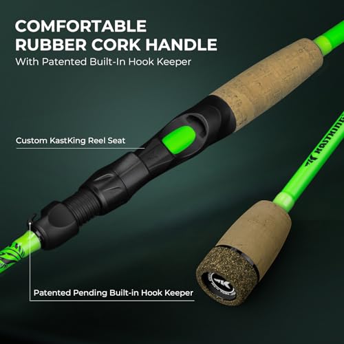 KastKing Zephyr Dual-Tip Fishing Rod and Reel Combo,Spinning & Baitcaster Combo,Dual Tips Section for Different Powers,IM6 Graphite 2-Piece Rod with Extra Tip,Sensitive & Powerful,Freshwater Fishing - style: Cast: 6'6''- Ml& M- Dual-tip Rod - Right Handed