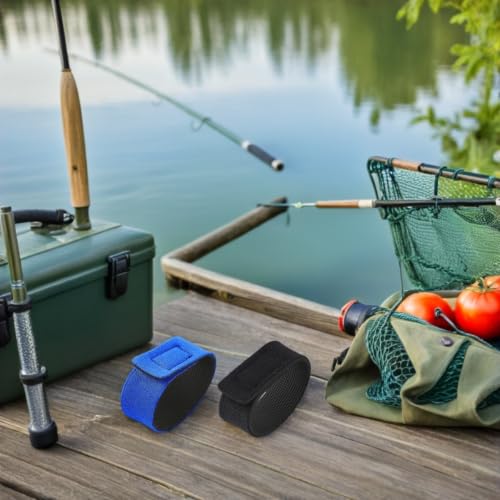 UKCOCO 12pcs Adjustable Elastic Fishing Rod Straps Stretchy Nylon Rod Wrap Bands with Hook and Loop Secure Holder Ties for Casting Spinning Fly Poles Wide Compatibility for Storage