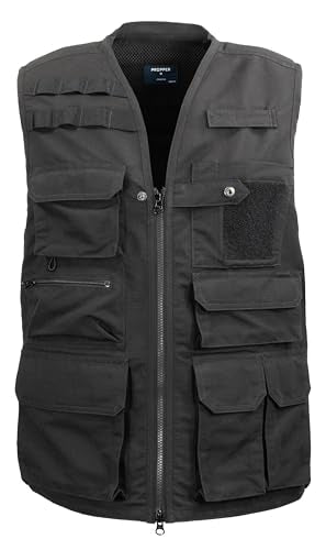 Edgetec Outdoor Utility Vest, Fishing, Hunting, Tactical Ripstop - color: Black, size: 3X-Large