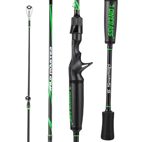 One Bass Fishing Rod, Lightweight Graphite Spinning & Casting Rod with Super Polymer Handle - color: Casting Rod, size: 7'0"