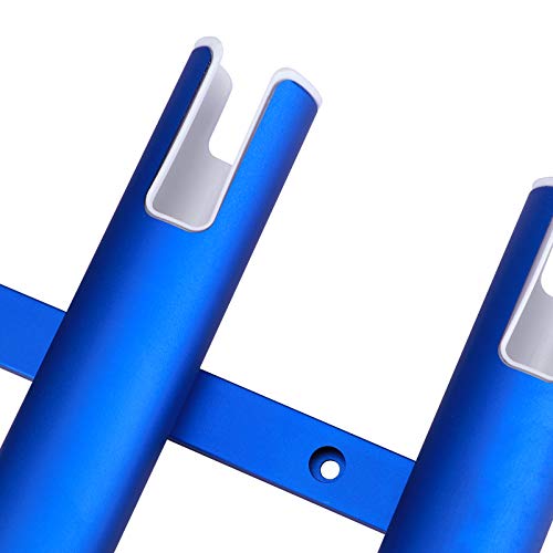Aluminium Wall-Mounted Fishing Rod Holder for Boat, Garage & Marine - Holds Rods & Poles - color: Blue 4 Tubes