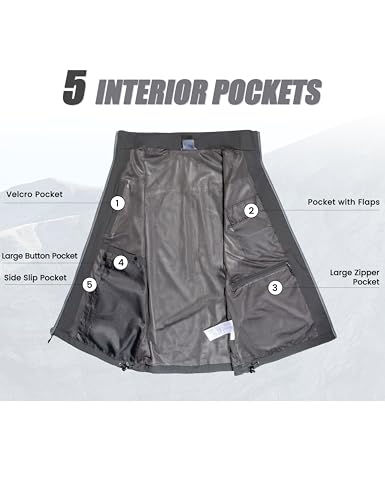 Little Donkey Andy Men's Lightweight Quick Dry Vest Windproof Sleeveless Jacket with 11 Pockets for Travel Fishing Hiking - color: Dark Grey, size: Medium