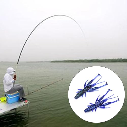 8pcs Soft Crawfish Baits Artificial Baits Floating Shrimp Lobster Baits Crayfishs Lure Swimbait Elastic Simulation Baits - color: yellow green 3