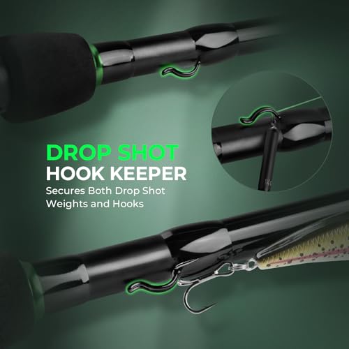 KastKing Zephyr Dual Tip Fishing Rod, Lightweight KastFlex IM6 Graphite Spinning & Casting Rod with Zirconium Oxide Ring Guides, Hook Keeper, EVA Grip, PTS Power Transition System - size: 7'-M/MH-Fast(2 Pcs+ Extra Tip), style: Spinning