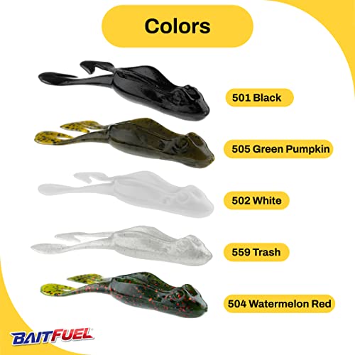 BAITFUEL BF Toad Infused with Supercharged X55 Formula Gel: Fish Scent Technology with Powerful Attractants|4-Inch, Trash (PN: X85559)