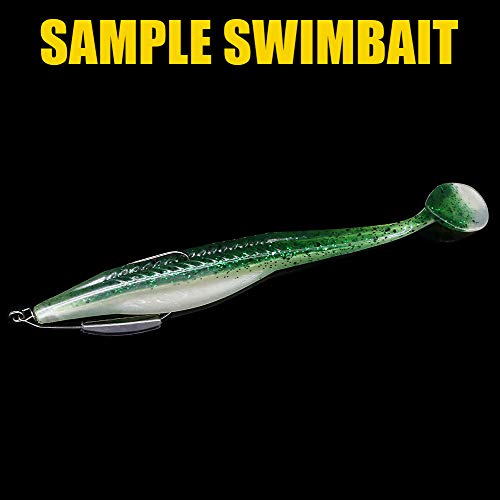 Weighted-Swimbait-Hooks-Jig-Heads-Soft Plastic Worm Fishing Hooks 3/0 4/0 5/0 6 Pack - size: Size 5/0,1/4oz 7g, 6-pack