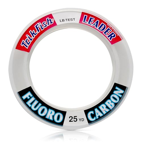 TrikFish Fluorocarbon Leader Fishing Line - Trik Fish Leader - Saltwater & Freshwater Fishing Line - Clear, Virtually Invisible - High Strength & Abrasion Resistance Lb Test - size: 25 Yards, style: 40lb Test