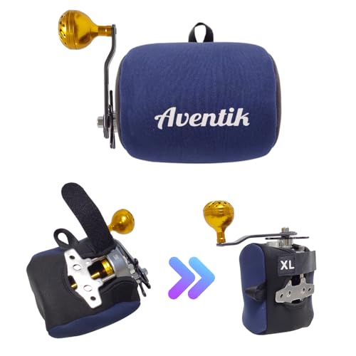 Aventik Neoprene Conventional Reel Cover Round Reel Gloves Trolling Reels Storage Reel Pouch Fits 800 1000 2000 3000 4000 5000 6000 Series Fishing Reels - color: 3pcs-Black, size: XL:5.1''W x 3.5''D