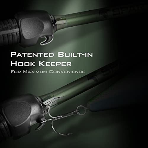 KastKing Spartacus II Fishing Rods - IM6 Graphite Blanks Casting & Spinning Rods, 2-Piece Rods with Extra Tip Section, PTS Power Transition System, KastFlex Technology, Rubber Cork Handle - size: 6'8"- M- Fast (2pcs+ Extra Tip), style: Spinning