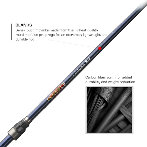 Duckett Fishing Jacob Wheeler Signature 2.0 Casting Rods, Spinning & Crankin' Rods, Pro Angler Designed, Extremely Lightweight & Balanced Sensi-Touch Multi-Modulus Blanks - size: 7'0" Medium Fast Spinning