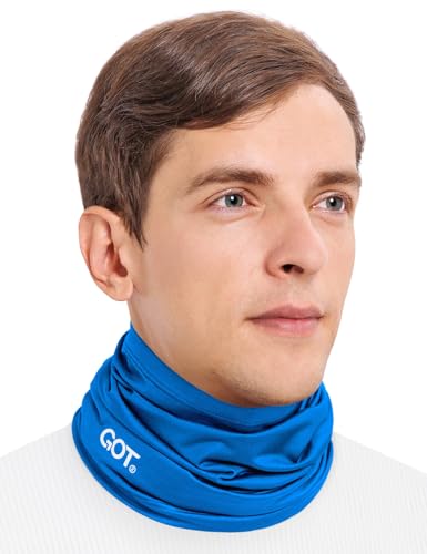 UPF 50+ Cooling Neck Gaiter - Fishing Face Mask Sun Protection Men Women | Thermoregulation, Moisture-Wicking, Quick-Drying, 4-Way Stretch, Built-in UV SPF, Multi-Style Headwear - color: Blue