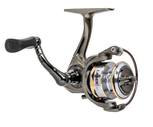 Lew's Laser Lite Spinning Fishing Reel, 6+1 Bearings, Graphite Frame and Sideplate, Speed Lube, Multi-Disc Drag - size: 75 (Clam Packaging)