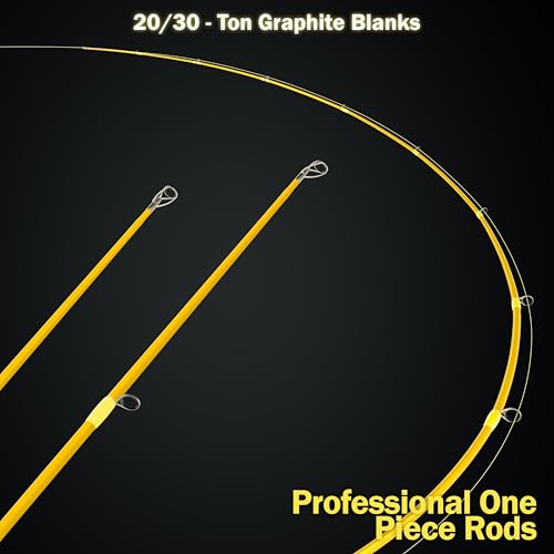 Next 1 Freshwater Bass Fishing Rod, Casting, Graphite Blank | 6 Casting Rod Models: For Topwater, Jig, Frog & Crankbait, 8-30 lb, 1/8-1.5 oz, 20/30-Ton Graphite, SeaGuide Zirconia Guides - color: Yellow, size: 7'4" MH, FAST