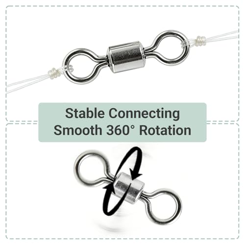 Atibin Stainless Steel Barrel Swivel Snap Saltwater Swivels Fishing High Strength Lure Fishing Swivel Heavy Duty SUS304 - size: #1/0 (214lb) 25pcs