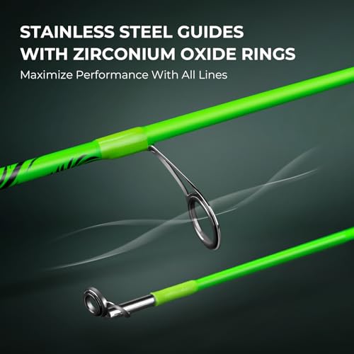 KastKing Zephyr Dual-Tip Fishing Rod and Reel Combo,Spinning & Baitcaster Combo,Dual Tips Section for Different Powers,IM6 Graphite 2-Piece Rod with Extra Tip,Sensitive & Powerful,Freshwater Fishing - style: Spin: 6'0''- Ml& M- Dual-tip Rod -2000 Reel(gre
