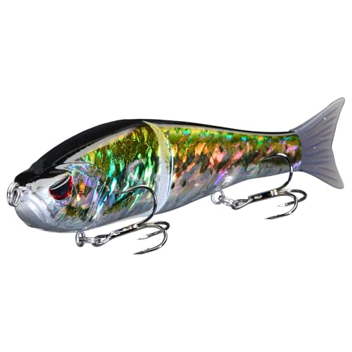 Bassdash SwimShad Glide Baits Jointed Swimbait Bass Pike Salmon Trout Muskie Fishing Lure - color: Baby Bass, size: 7in/2.2oz