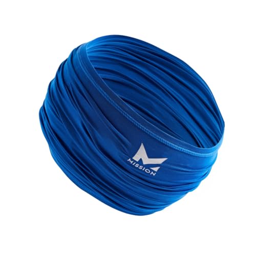 MISSION Multi-Use Neck Gaiter Face Mask for Ski & Outdoors, UPF 50, Breathable Lightweight Fabric - color: Blue