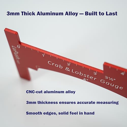 Crab Gauge & Lobster Ruler – 3mm Thick Aluminum Measuring Tool, Heavy-Duty Crab Ruler for Dungeness, Red Rock, Blue Crab & Lobster – Applicable for WA, OR, CA & Atlantic/Gulf States - color: Blue