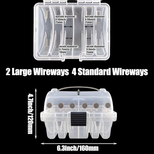 Aventik Clear Fishing Line Organizer Built-in Cutter & Silicone Holes 6C/8C Clear Tangle Free Spool Storage Box for Fishing Line Management - color: 2 PC-6C