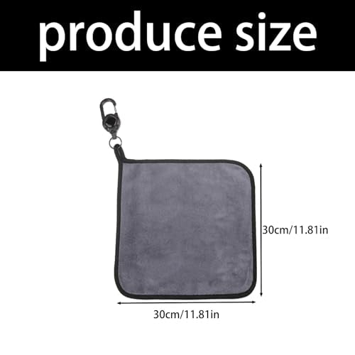 Retractable Clip Fishing Towel with Double Side Microfibers Portables Buckles Towel for Quick Drying and Gear