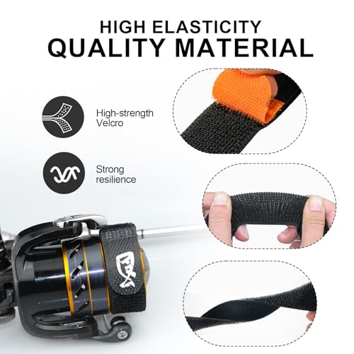 Fishing Reel Spool Cover Protector Band, Elastic Hook and Loop - color: Orange