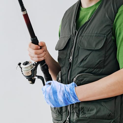 Beavorty Fishing Gloves UV Protection Non-Slip Breathable Outdoor Gloves with Cooling Fabric, Fingerless Design for Men and Women, Suitable for Fishing and Outdoor Sports