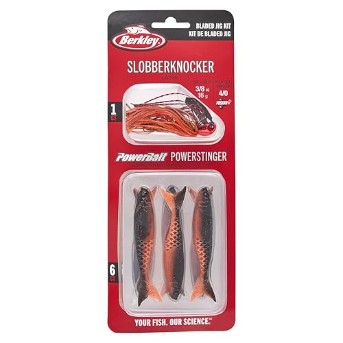 Berkley Slobberknocker and PowerStinger Fishing Soft Bait Kit - color: Green Pumpkin PowerStinger Kit, size: 3/8 oz - 4/0 Hook Size
