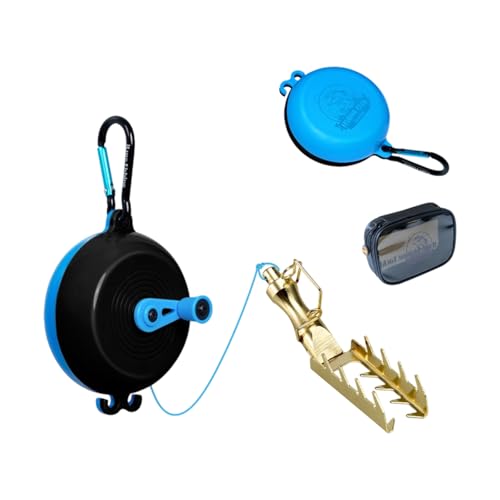 Professional Fishing Baits Hard Equipment with 30m Line for Lures Saver Fishing Retrievers Savers - color: blue black