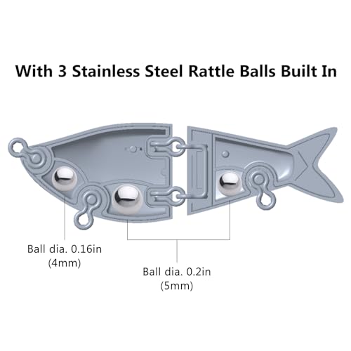 BASSROCK Top Water Tiny Swimbait Bass Fishing Lure Single Jointed Hard Bait 2.05” 5/32oz - color: One Piece - Violet Bluegill
