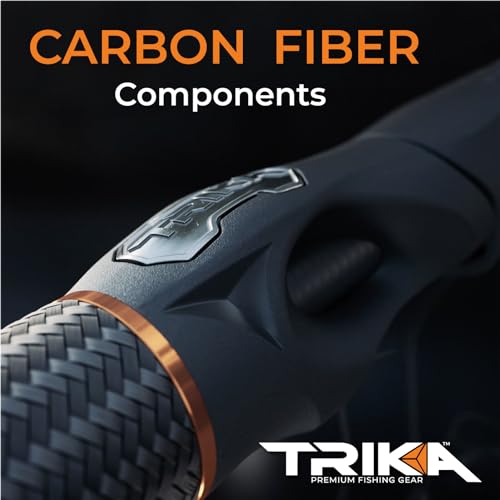 TRIKA 6X Spinning/Casting Carbon Rod Carbon Weave Rod for Extra Sensitive Vibration | Longer Casting | Lightweight Freshwater Fishing Pole - style: Casting 7' Medium Heavy/Fast 1pc.