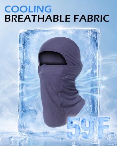 Zylioo XXL Balaclava Mask for Big Heads, Breathable Sun Hood | Roomier 2XL Fit-Cooling mesh fabric helps release heat while giving full head and neck coverage for rides and trails. - color: Black & Dark Gray