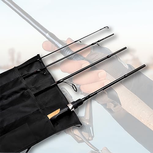 Fiblink 4 Pieces Travel Spinning Rod Medium Carbon Spinning Fishing Rod Portable Fishing Rod - size: 8' Medium Heavy