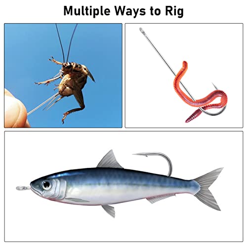 Dr.Fish 100 Pack Aberdeen Hooks Freshwater Fishing Hooks, Extra Long Shank Light Wire, Crappie/Bass/Bream/Bluegill/Panfish Fishing - size: #12-100 Pack