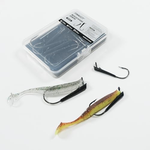 15-Pack Ozark Rig Weedless Jig Heads, 3/0 5/0 Texas Rig Hooks, Saltwater & Freshwater Fishing Hooks, 1/8oz, 1/4oz, 3/8oz Options - size: Assorted-15Pack