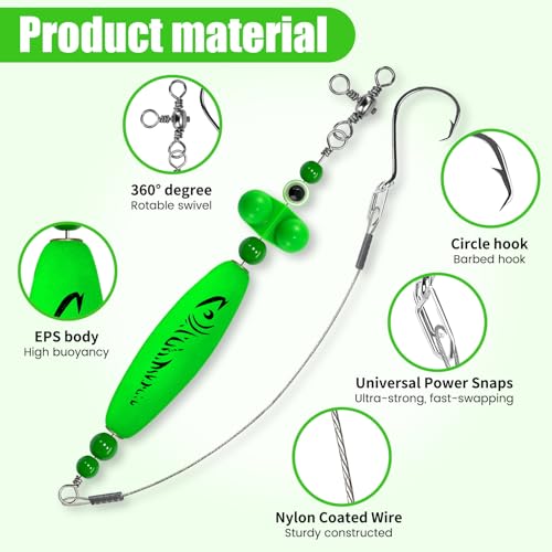 YOTO Santee Cooper Rig, Catfish Rig for Bank Fishing, Catfishing Tackle Rattler Floats, Chunky Rigs Catfish Equipment - style: Double Rung Catfish Bells - 3pcs