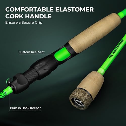 KastKing Zephyr Dual Tip Casting Rods & Spinning Fishing Rods, Lightweight KastFlex IM6 Graphite Rod, Dual Tips Section for Different Powers, Built-in Hook Keeper, PTS Power Transition System - size: 6'6"-M/MH-F(2 Pcs+ Extra Tip), style: Spinning