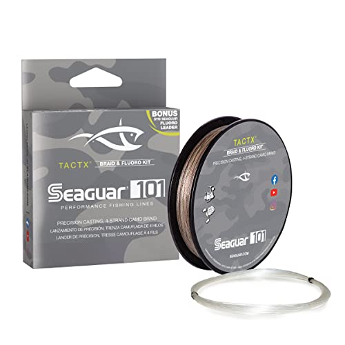 Seaguar TactX Braided Fishing Line & Fluoro Kit, with Free Leader - size: 40lbs/300yds