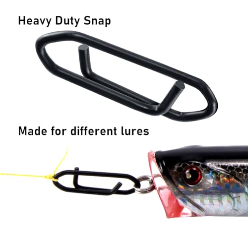 Dr.Fish Fishing Power Clips Stealth Stainless Steel Speed Lure Clips Quick Change Fishing Snap Connector Saltwater Freshwater Terminal Tackle - size: XL-175LB-1.2"