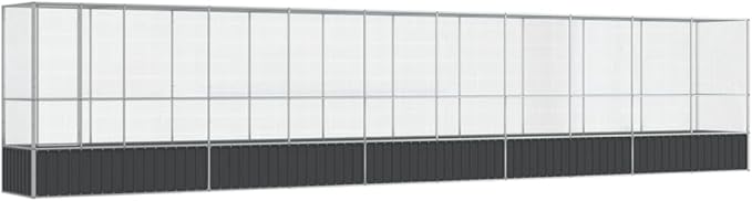 Steel Aviary with Extension, Large Bird Cage with Lockable Door, Aviary Spacious and Versatile Cage Ideal for Parakeets, Parrots, Lovebirds, Cockatiels, Pigeons, 410.4"x42.1"x83.5",-279