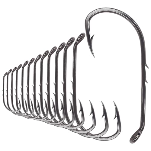 Baitholder Fishing Hooks 100 Pack - Double-Barbed Long Shank for Bluegill Bass Trout Walleye Black/Red, 8/0-#8 - color: 2-Black, size: 4/0 100-Pack