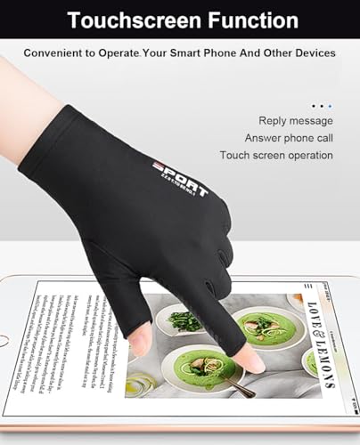 SUJAYU UV Protection Gloves - Driving, Sailing, Kayak & Paddling Gloves with Sun Protection for Men & Women - color: Black, size: Large