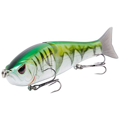 Bassdash SwimShad Glide Baits Jointed Swimbait Bass Pike Salmon Trout Muskie Fishing Lure,3-Pack - color: Rainbow Trout + Striper + Firetiger, size: 7in/2.2oz