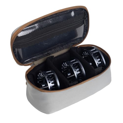 Small Fly Fishing Reel Case with 2 Adjustable Shockproof Dividers Reel Carry Bag