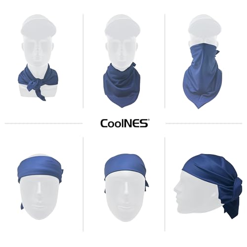 CoolNES - Cooling Bandana Adjustable Cools Instantly When Wet UPF 50 - color: Navy