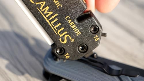 CAMILLUS GLIDE Compact Durable Easy-to-Use V-Notch Ceramic Carbide Multi-Angle Multitool Sharpener for Knives, Axes, Shears & Hooks