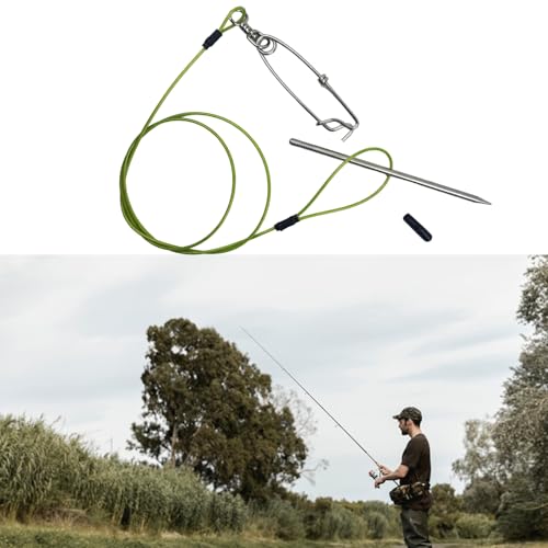 COOLHOOD Stringer Fish Holder for Diving Quick Handspear Fish Needle Hook Stringer with Clip Stainless Steel - color: 100cm