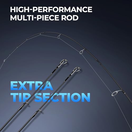 KastKing Spartacus Passage Travel Fishing Rods, Portable 4-Piece Spinning & Casting Rods, Extra Twin-Tip, IM7 Graphite Blanks, Stainless Steel Guides with Zirconium Oxide Rings, EVA Handle - size: 6'0"-M-Moderate Fast(4 Pcs+ Extra Tip), style: Spinning