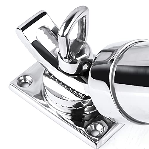 Deck Mount Fishing Rod Holder, Marine Grade Stainless Steel Adjustable Fishing Rod Holders, Support for Marine Boat Yacht - color: Silver 8201SA